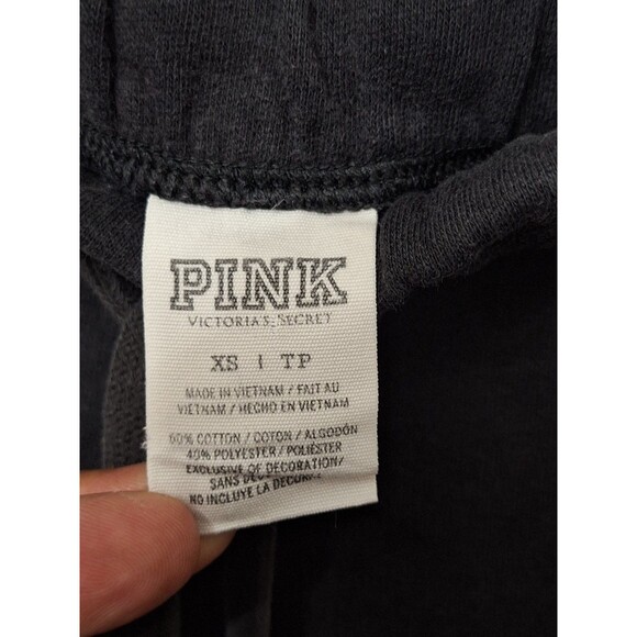 Y2K Victoria's Secret PINK Wide Leg Sweatpants Sz XS Puff Letters Relaxed Baggy - Picture 3 of 10